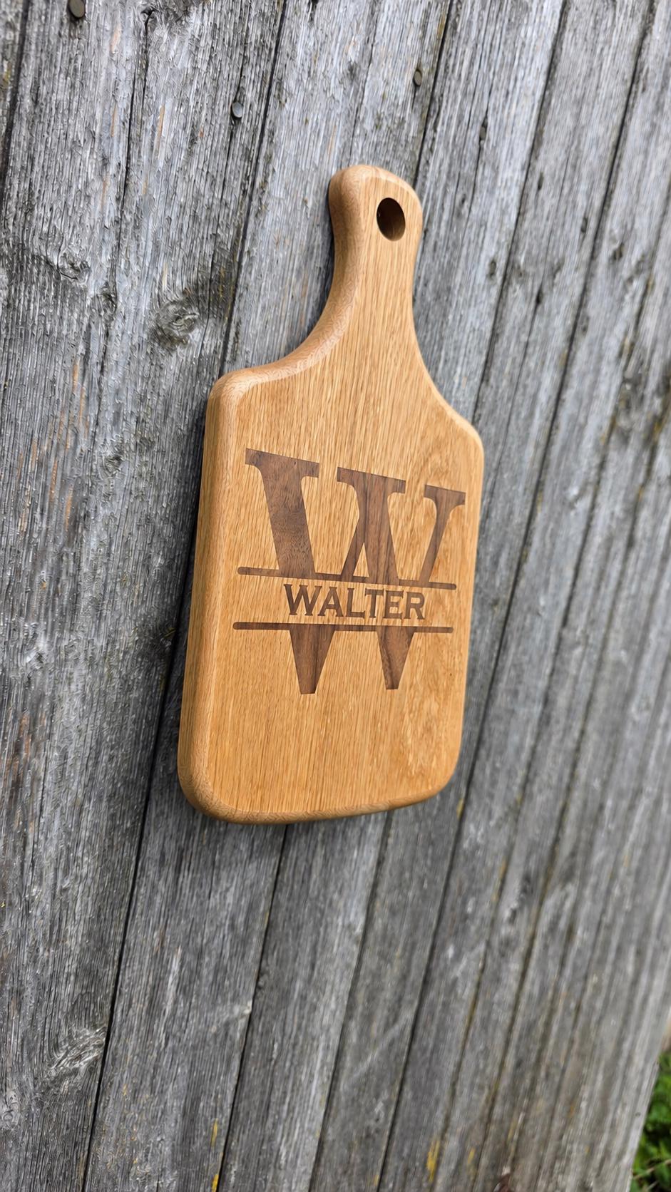 Personalised oak charcuterie board with walnut inlay | Couple gifts | Serving Board | Home Decor | New Home | Anniversary Gift