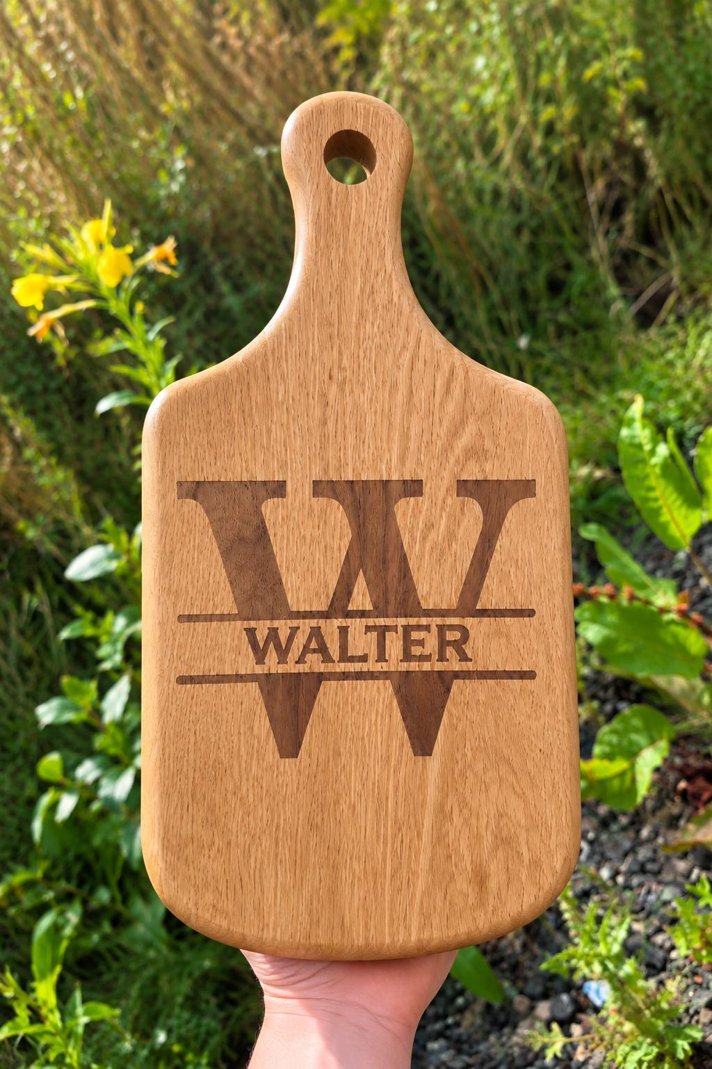 Personalised oak charcuterie board with walnut inlay | Couple gifts | Serving Board | Home Decor | New Home | Anniversary Gift